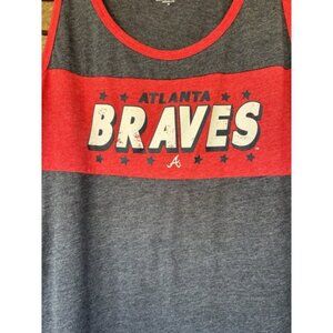 Atlanta Braves Muscle Shirt Adult Medium Red Gray Sleeveless Tank Top